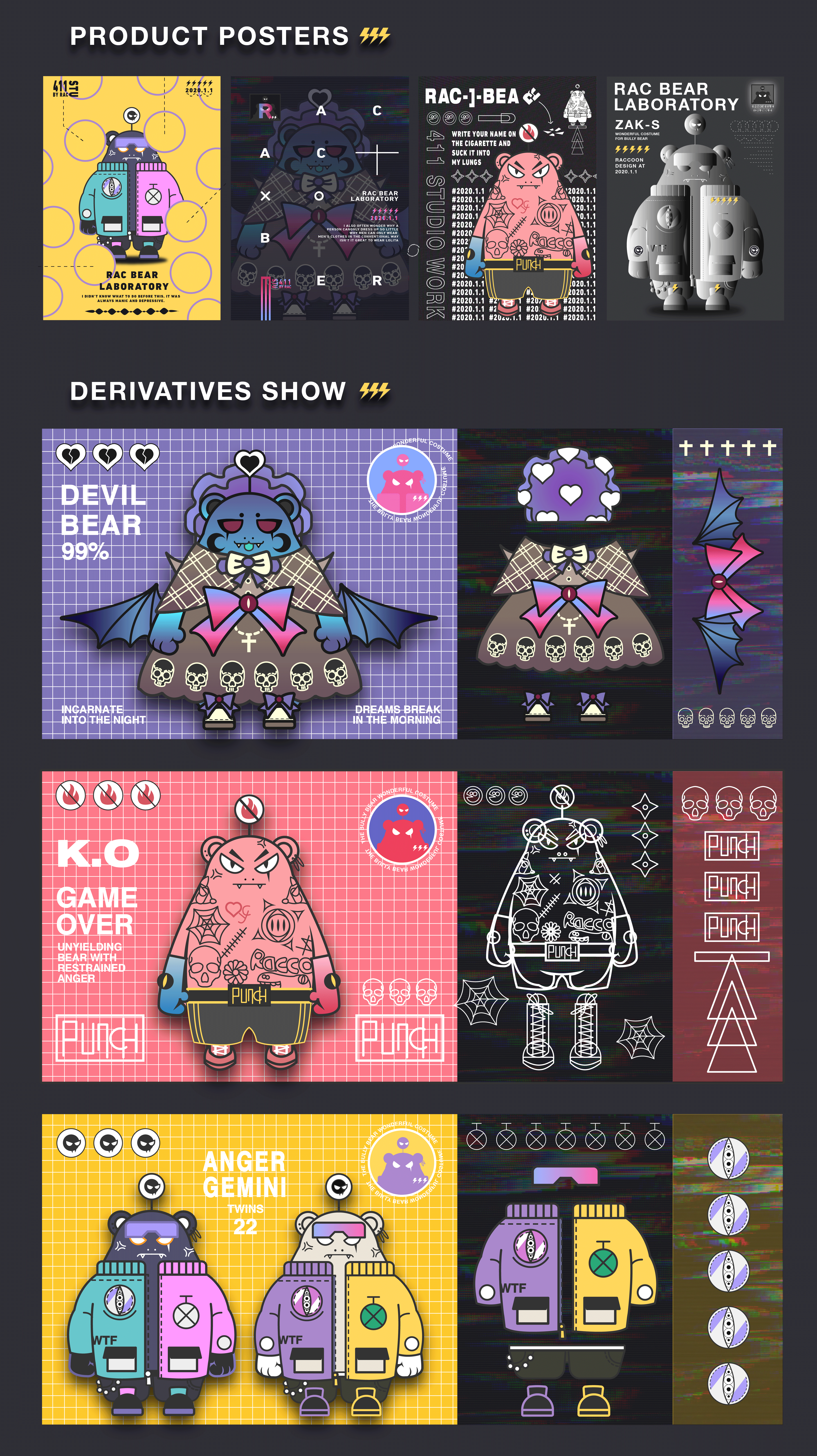 RAC BEAR : RAC熊（图ZMTkyMjcwNDAw） - 品牌 - 站酷设计师浣熊自语原创素材 - 站酷ZCOOL