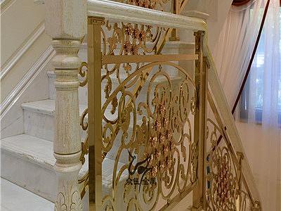 黄山大酒店不锈钢楼梯扶手护栏-铝铜楼梯护栏众钰定制