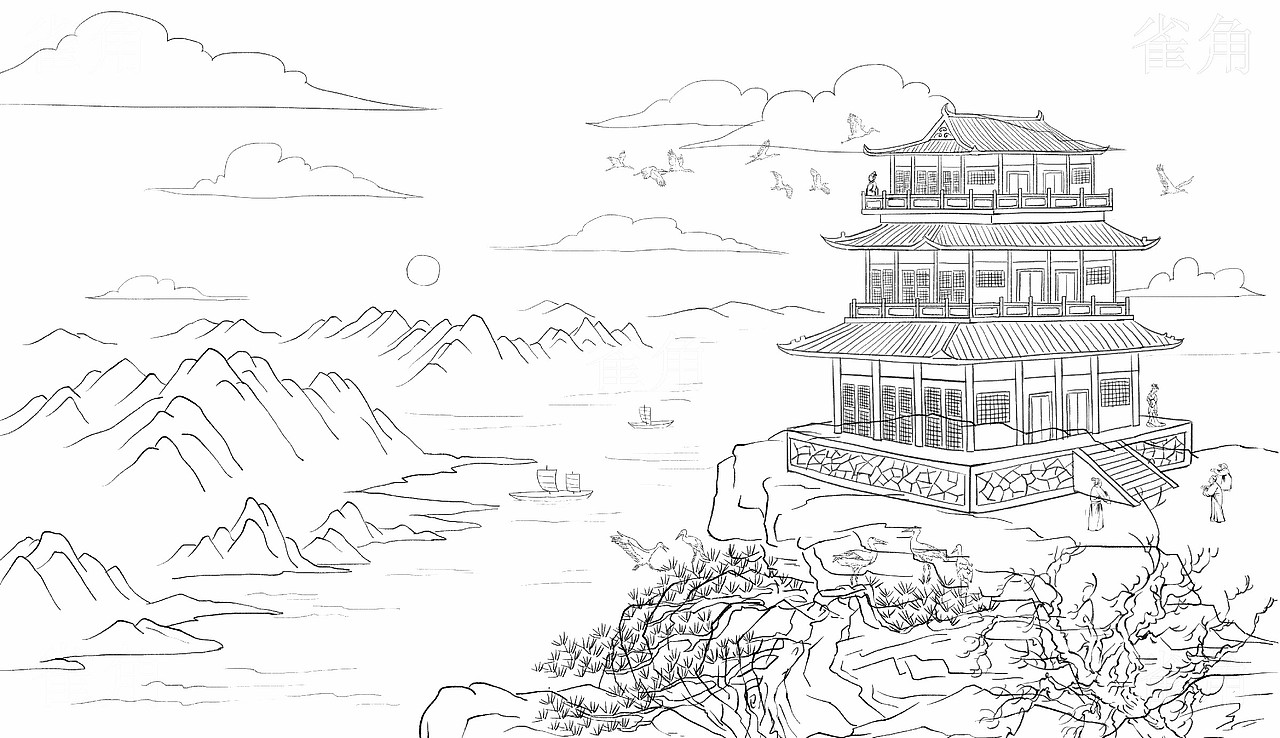 古诗词绘本线稿