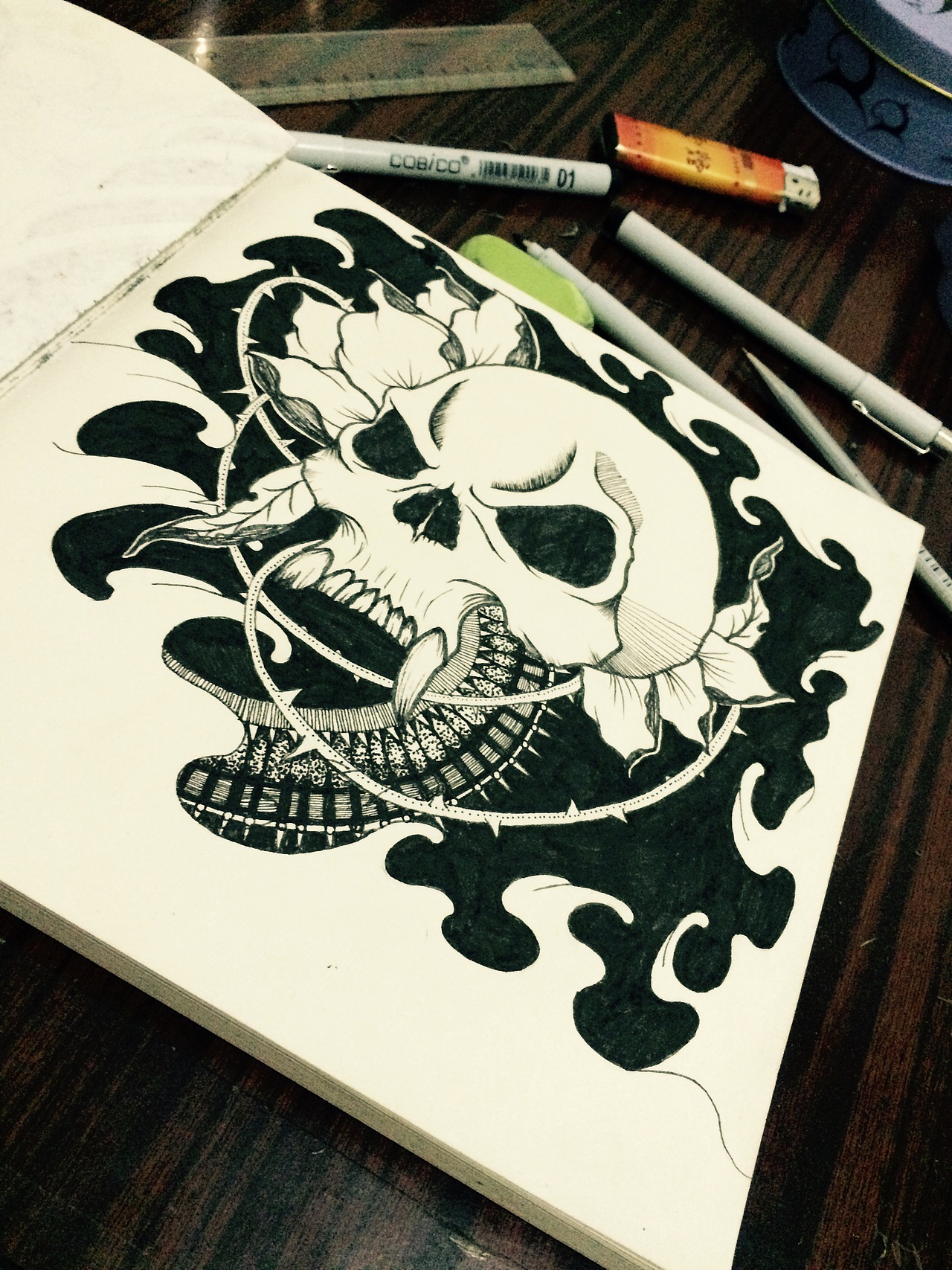 针管笔练习山海经异兽