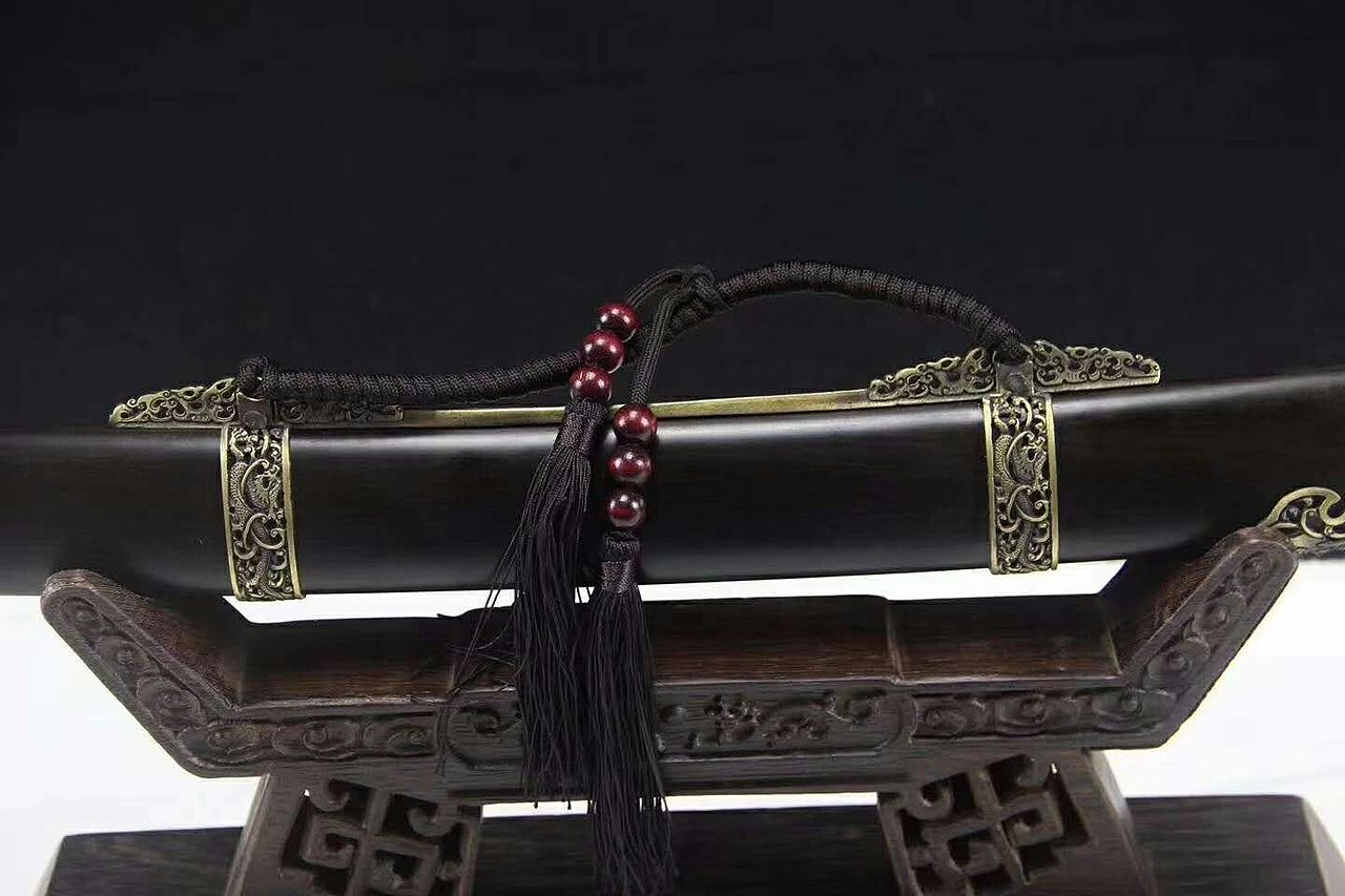 纯铜镂空精雕百炼钢明代腰刀手柄版