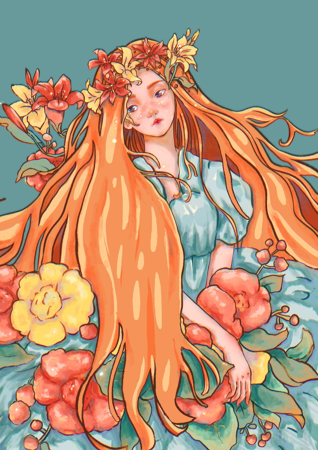 花神（图ZMzE1ODY0NjUy） - 创作习作 - 站酷设计师气泡水APO原创素材 - 站酷ZCOOL