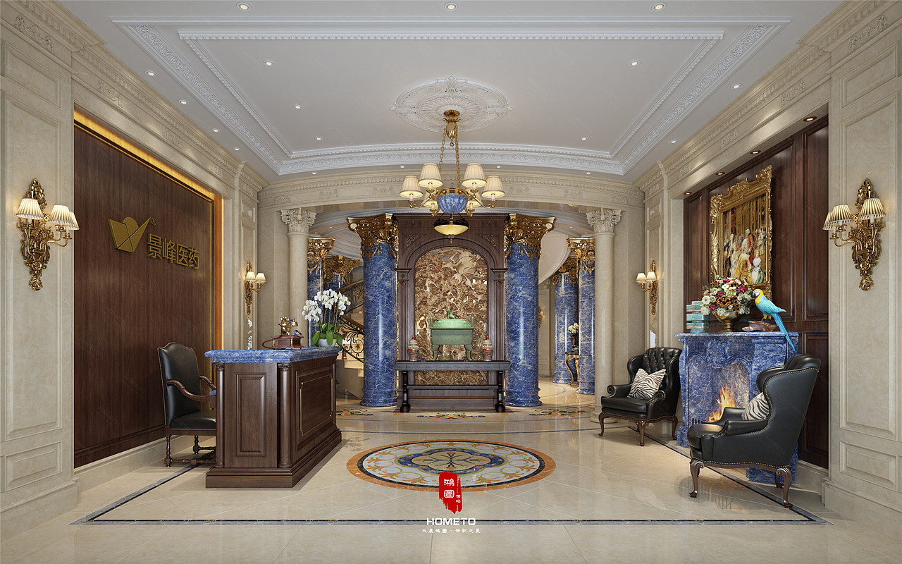 景峰医药大堂设计——鸿图世纪