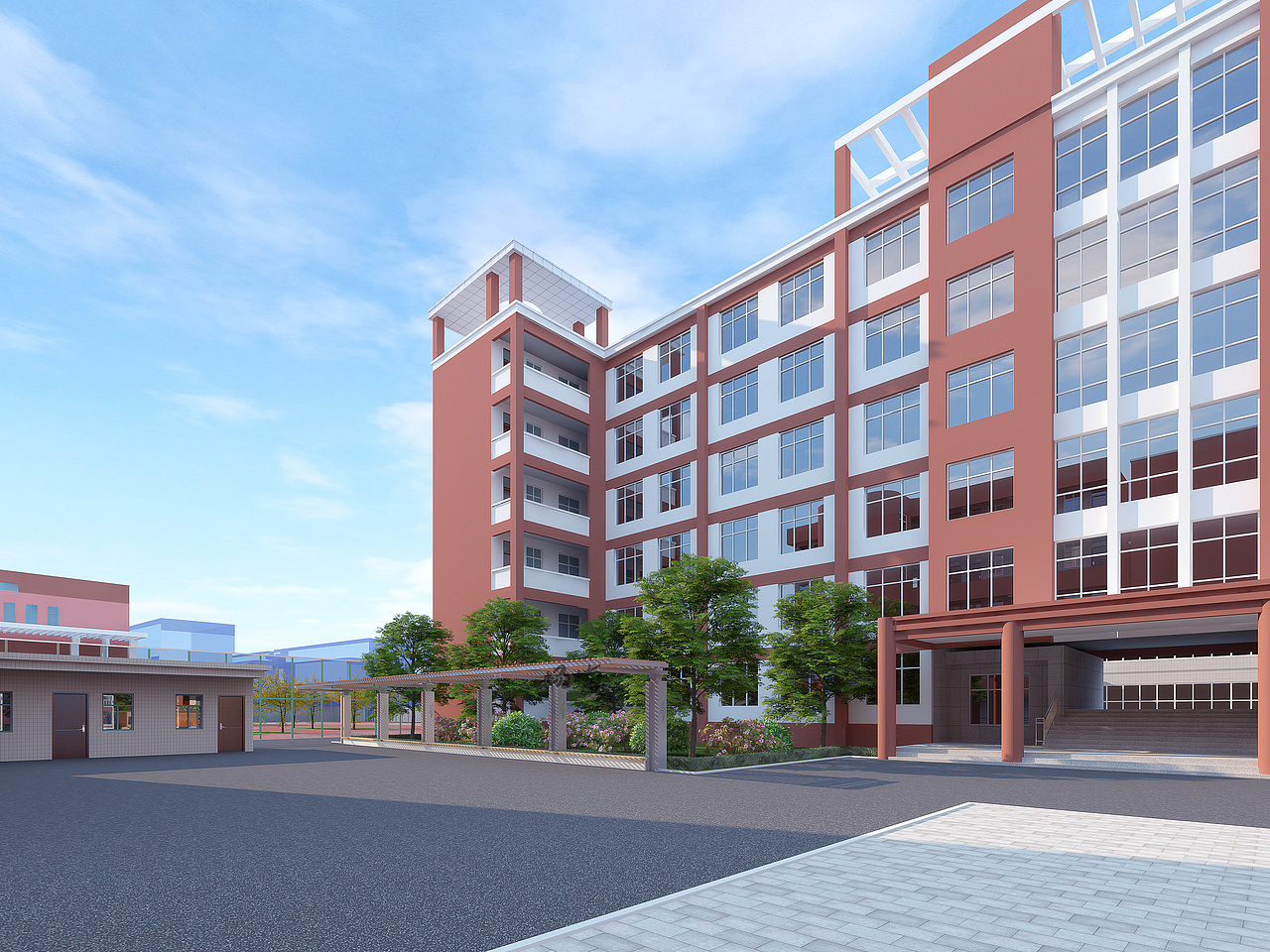 学校鸟瞰+透视 — 少年不惧岁月长,彼方尚有荣光在!