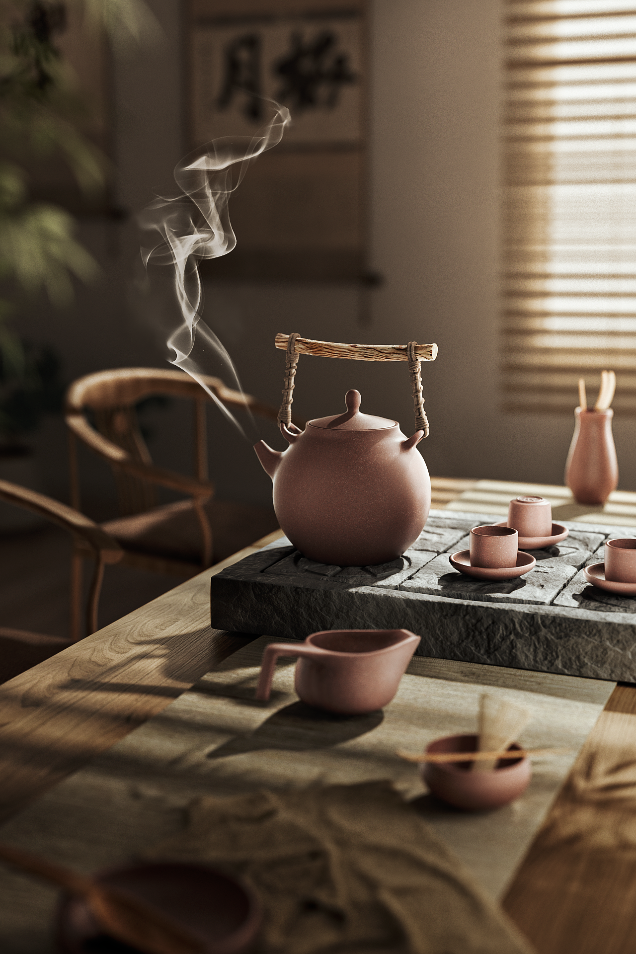 「茶具与禅意」渲染练习
