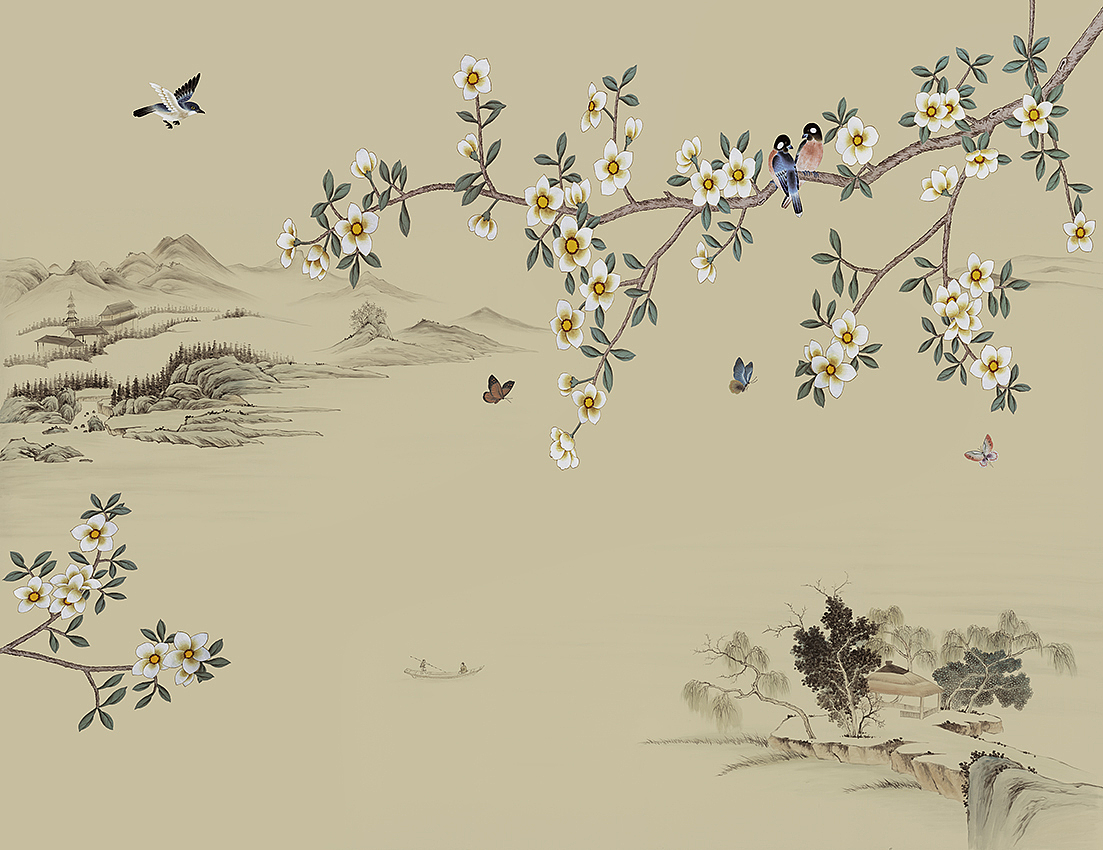 艾嘉利丝印壁画(花鸟篇)