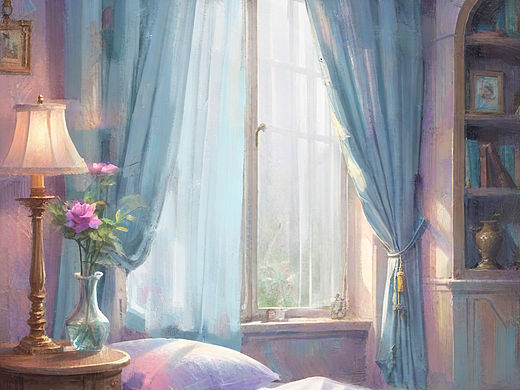 油画｜梦幻紫之屋｜印象画派