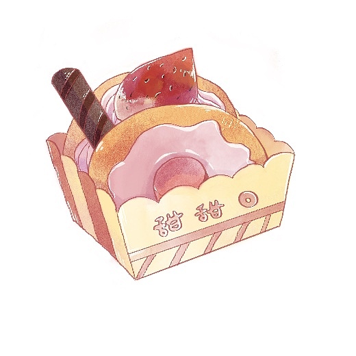 青春是一场甜甜的梦-甜品贴纸（图ZMjQyMTQwNTc2） - 创作习作 - 站酷设计师汤圆十二斤原创素材 - 站酷ZCOOL
