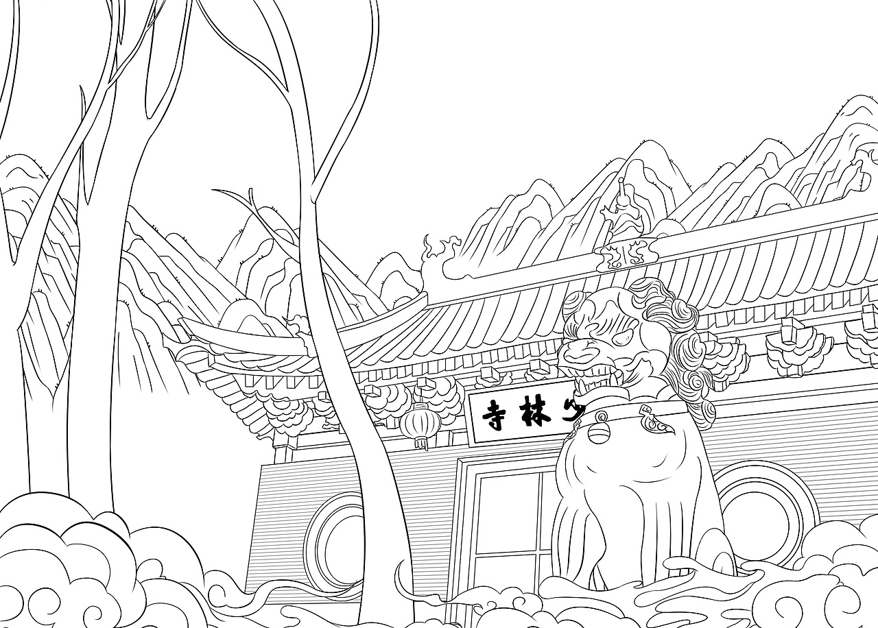 2022虎年第一幅国潮——河南少林寺（图ZMjg3Mjc0OTE2） - 商业插画 - 站酷设计师一个人的斯塔sta原创素材 - 站酷ZCOOL