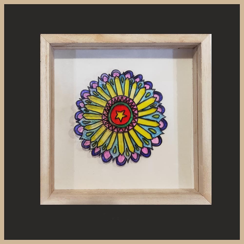 原创儿童玻璃画巴黎圣母院的窗