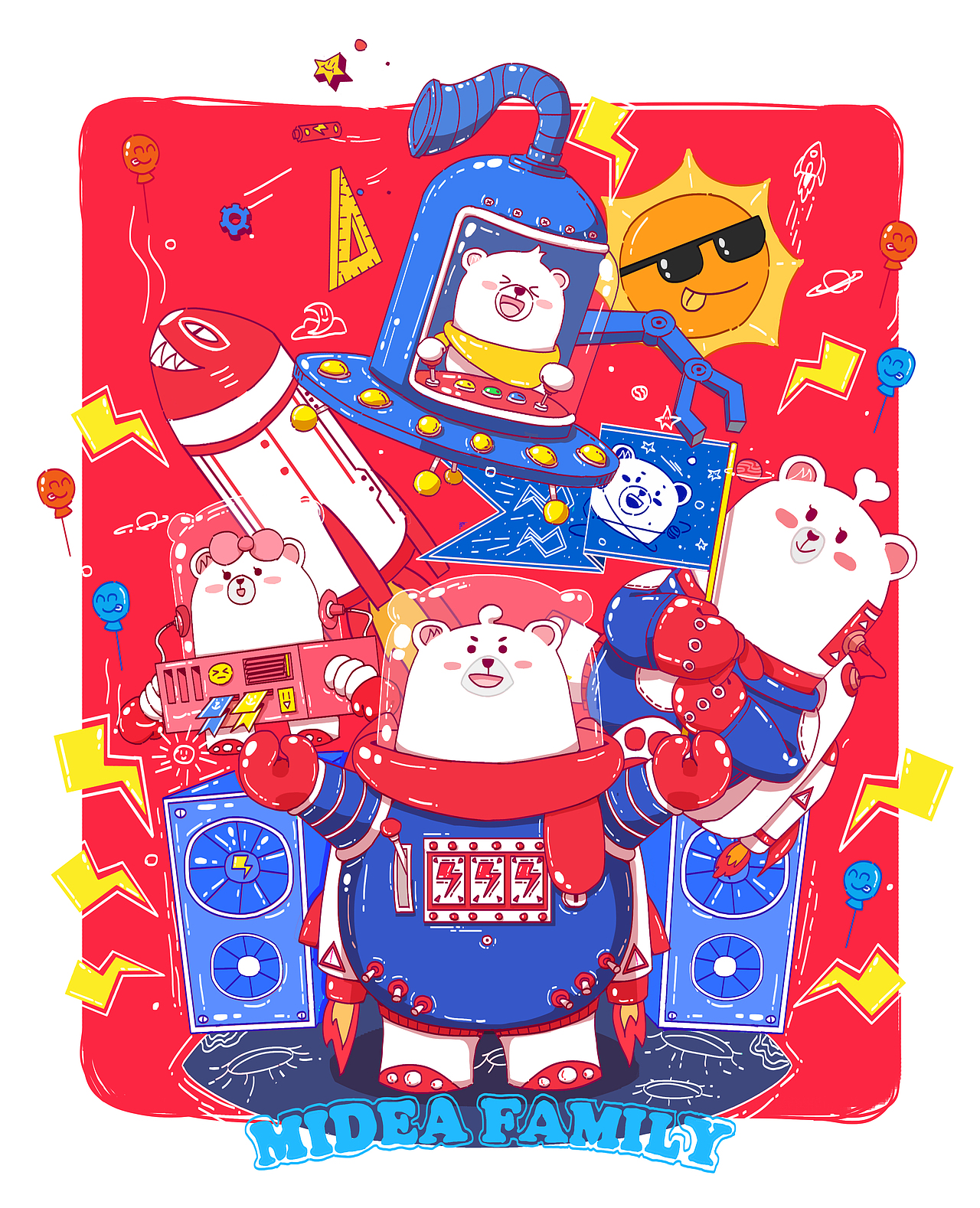 Midea Family 插画创意延展（图ZMTU0MDE5MTg4） - 图案 - 站酷设计师离飞原创素材 - 站酷ZCOOL