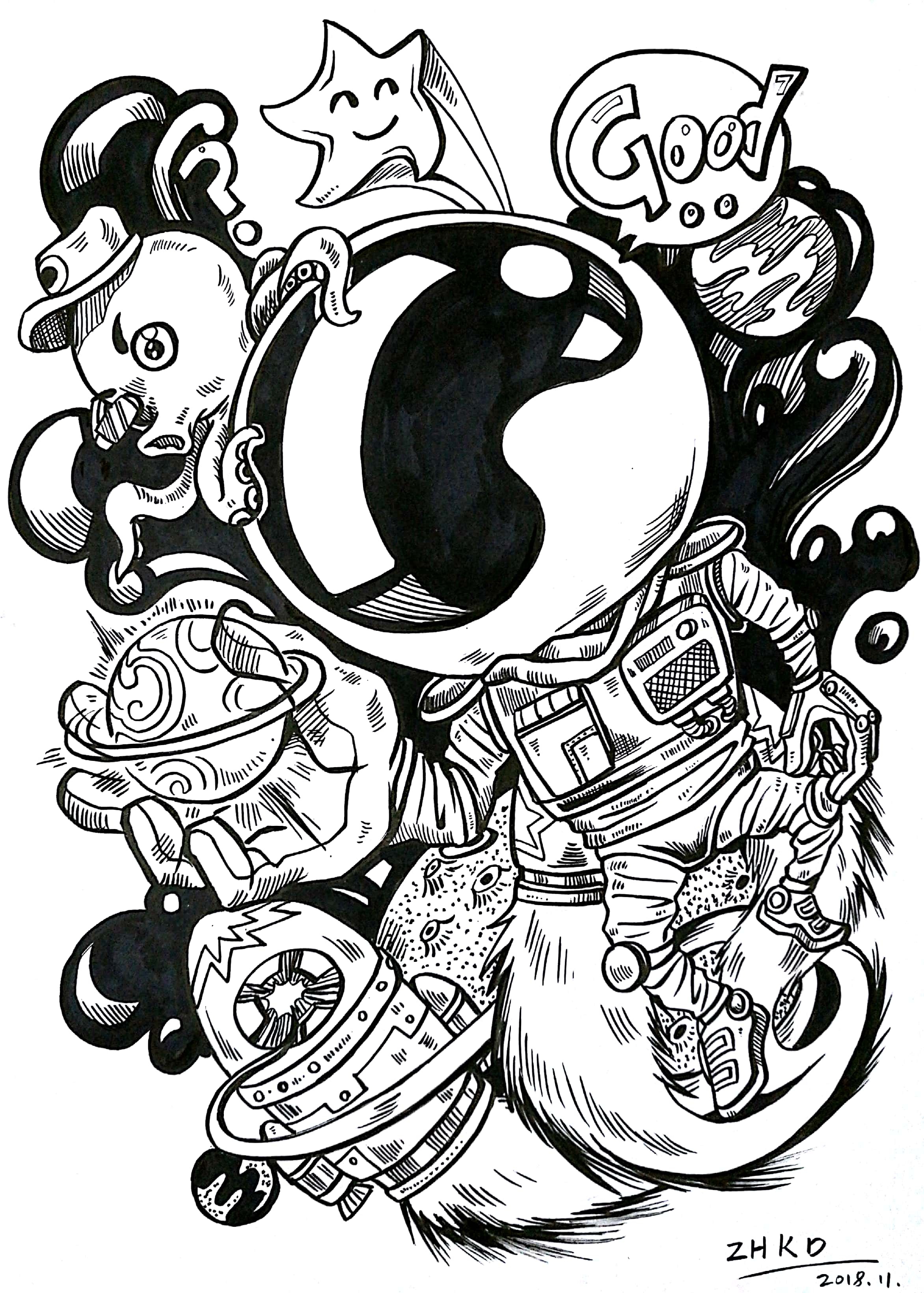 黑白配!|插画|新锐潮流插画|感觉有点ku - 原创作品 - 站酷 (zcool)