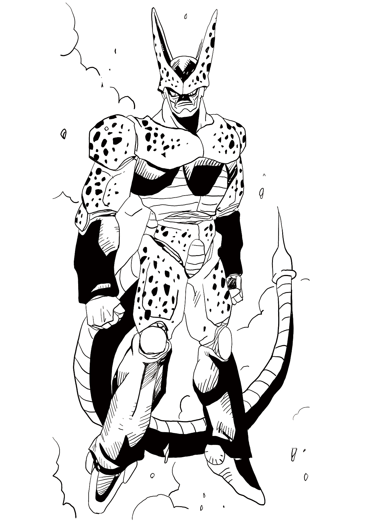 七龙珠漫画线稿练习(另加一张上色的贝吉塔)