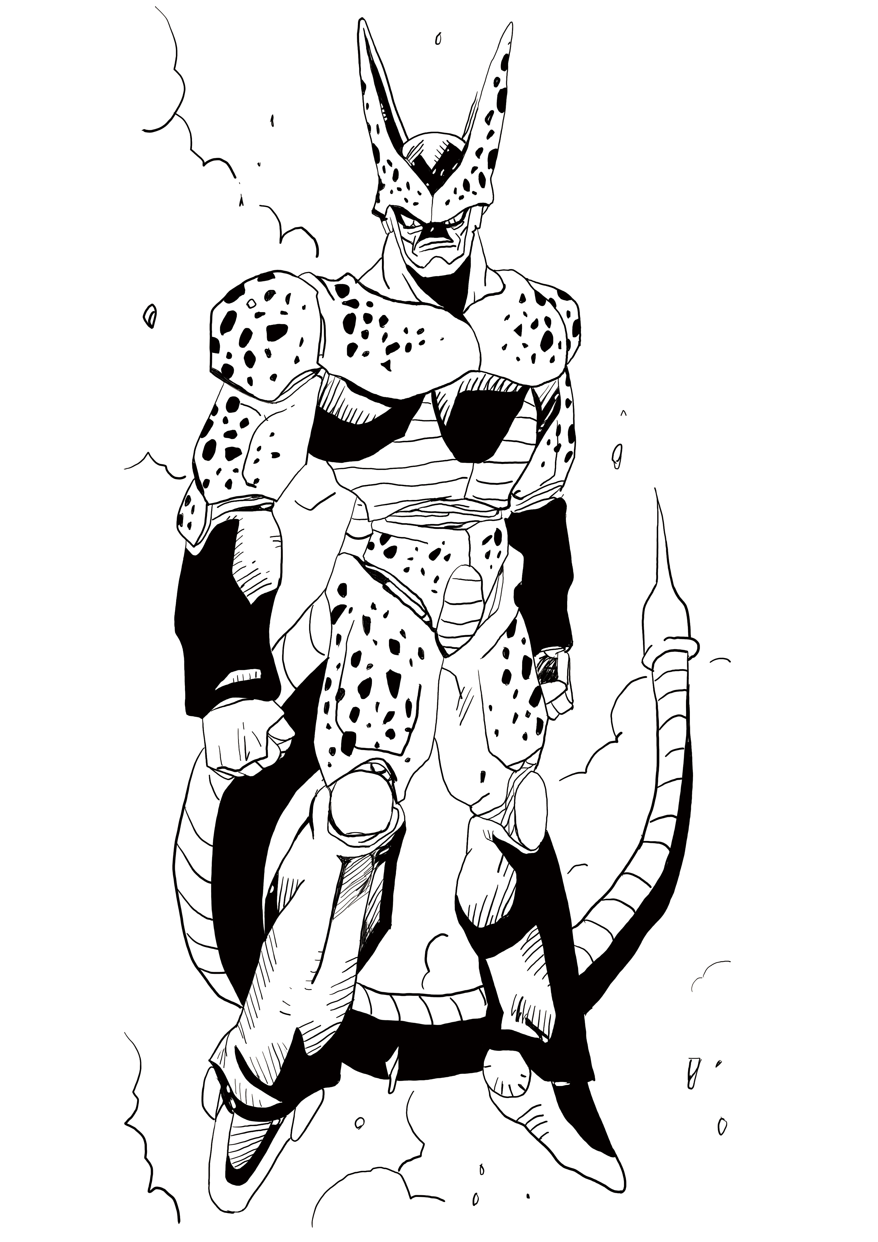 七龙珠漫画线稿练习(另加一张上色的贝吉塔)