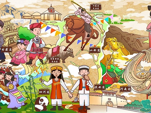 长江黄河地图长卷1年前插画师乐乐不开心插画-商业插画关注收藏夹创建