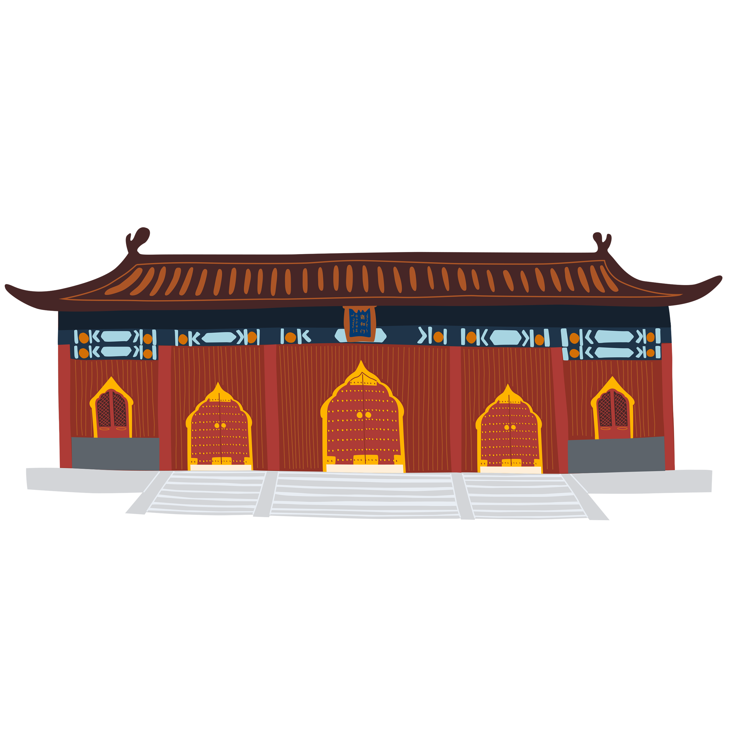 京·门博物馆折页插画设计