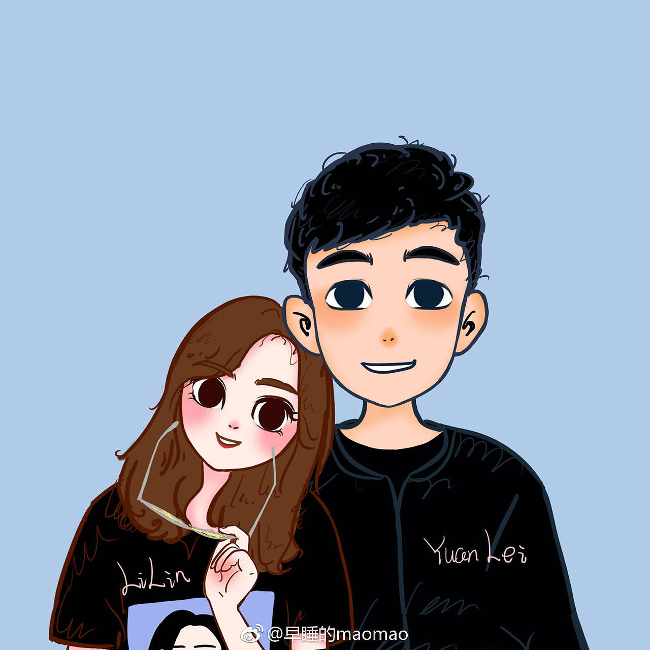 手绘头像情侣