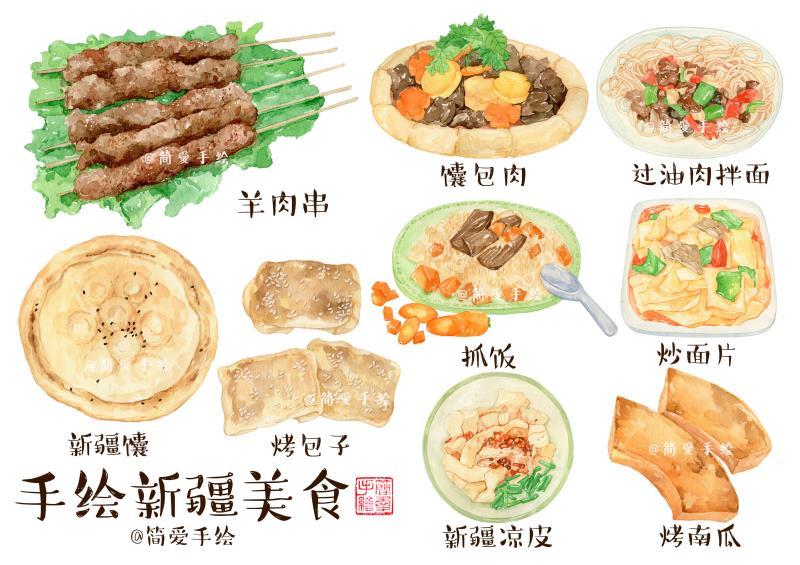 新疆食物简笔画图片
