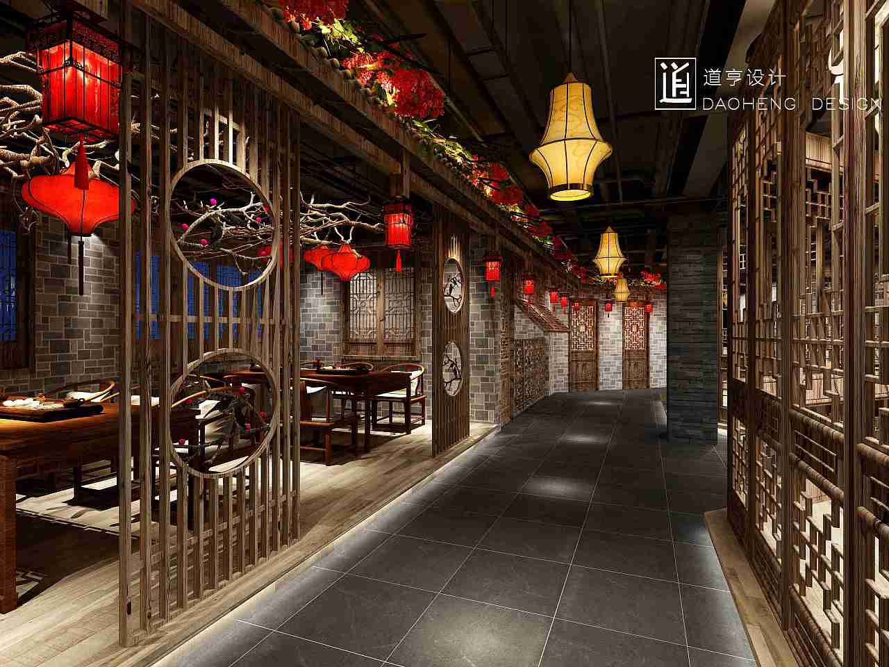 新中式主题餐厅|空间|家装设计|1992效果图小玉 - 原创作品 - 站酷 (ZCOOL)