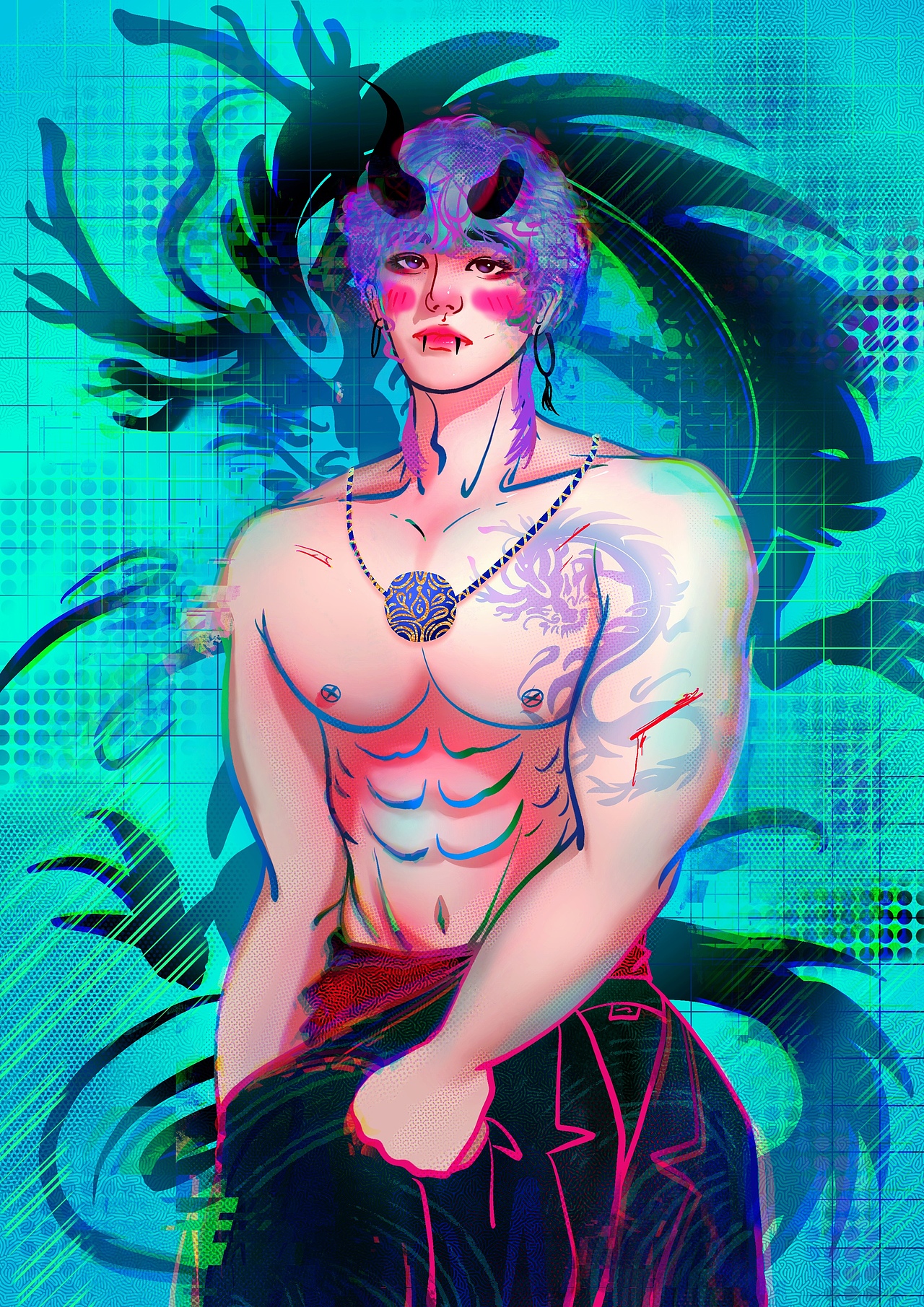 虎年四圣兽拟人（图ZMjg1NzI5NDEy） - 创作习作 - 站酷设计师浮光懵B原创素材 - 站酷ZCOOL