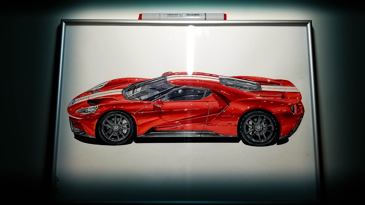 马克笔手绘 福特gt|纯艺术|绘画|班沙_原创作品-站酷zcool