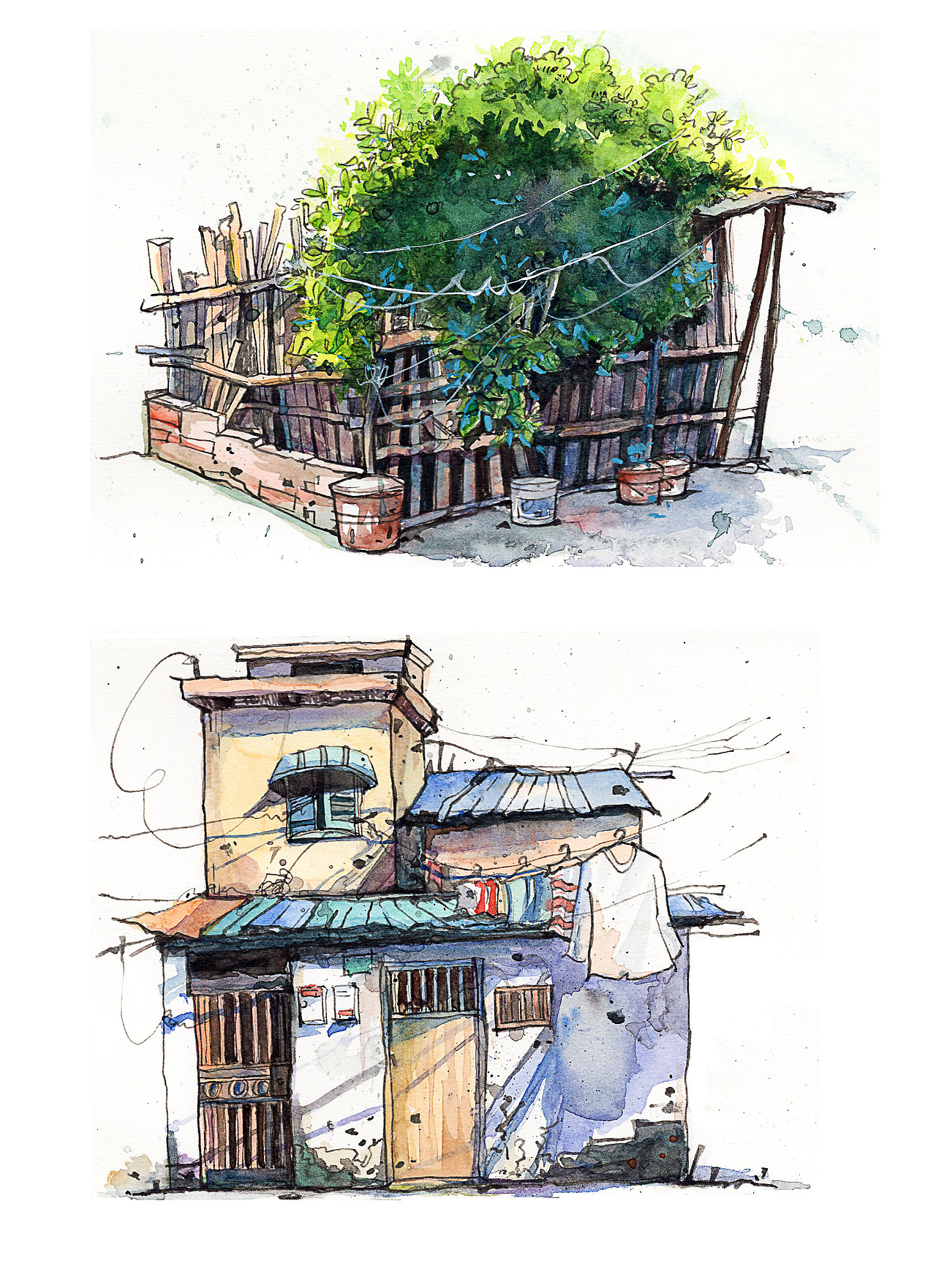 钢笔淡彩（图ZMjUxNDcxOTYw） - 绘画 - 站酷设计师泡影min原创素材 - 站酷ZCOOL