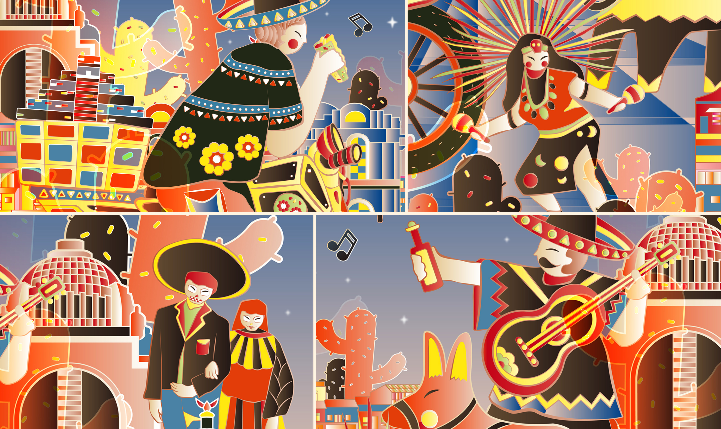 城市印象插画-墨西哥