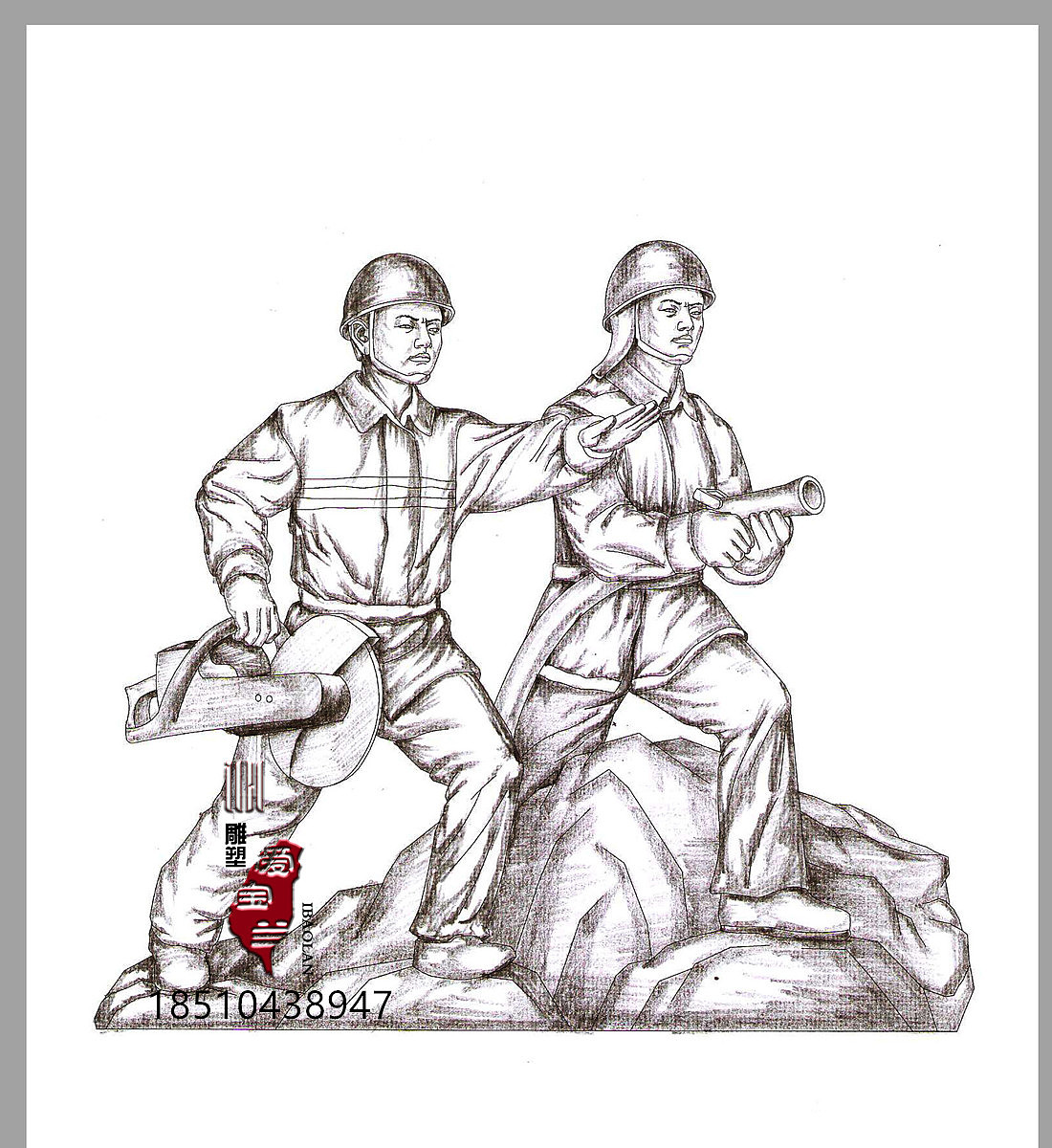 消防工人素描图_雕塑_浮雕设计师-站酷zcool