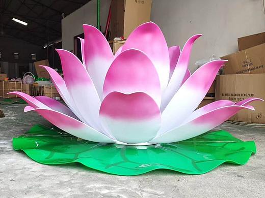 订制佛堂专用莲花 寺庙太阳能莲花灯 湖中太阳能荷花灯