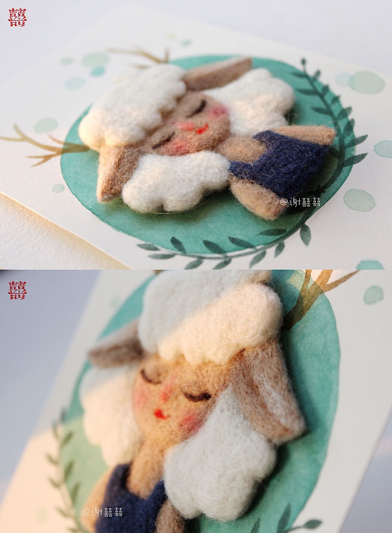 囍囍的羊毛毡 之 少女的心事②（图ZNzgyNDEyMjg=） - 其他手工艺 - 站酷设计师谢囍囍原创素材 - 站酷ZCOOL