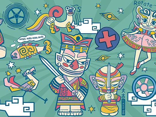 三星堆国潮插画