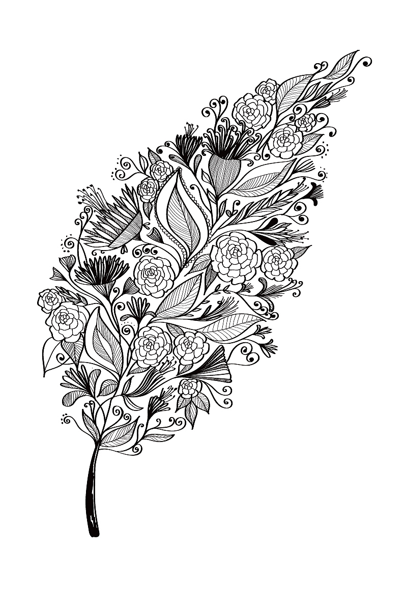 ai矢量装饰风格线条画