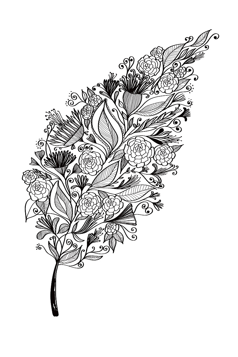 ai矢量装饰风格线条画