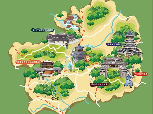 贵州旅游手绘地图