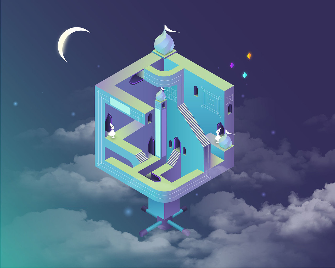 ai绘制的纪念碑谷风格