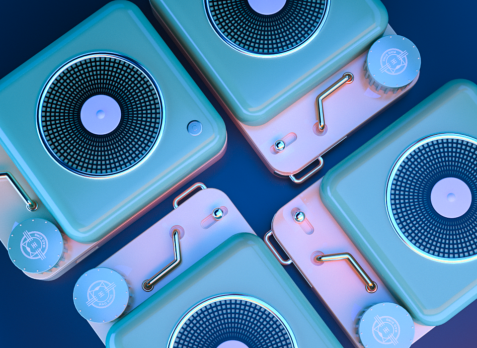 产品渲染-智能音响