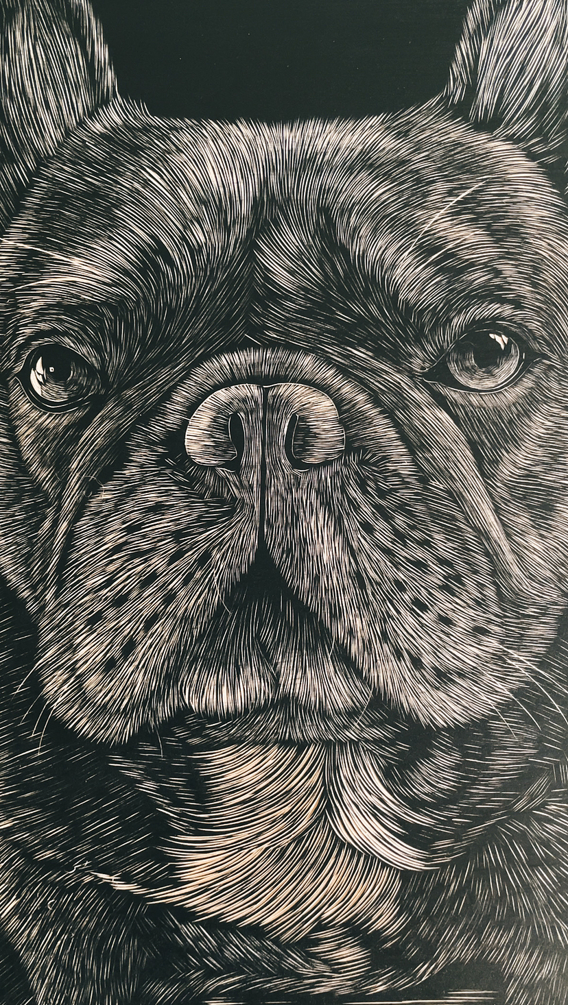 木刻版画制作·狗狗