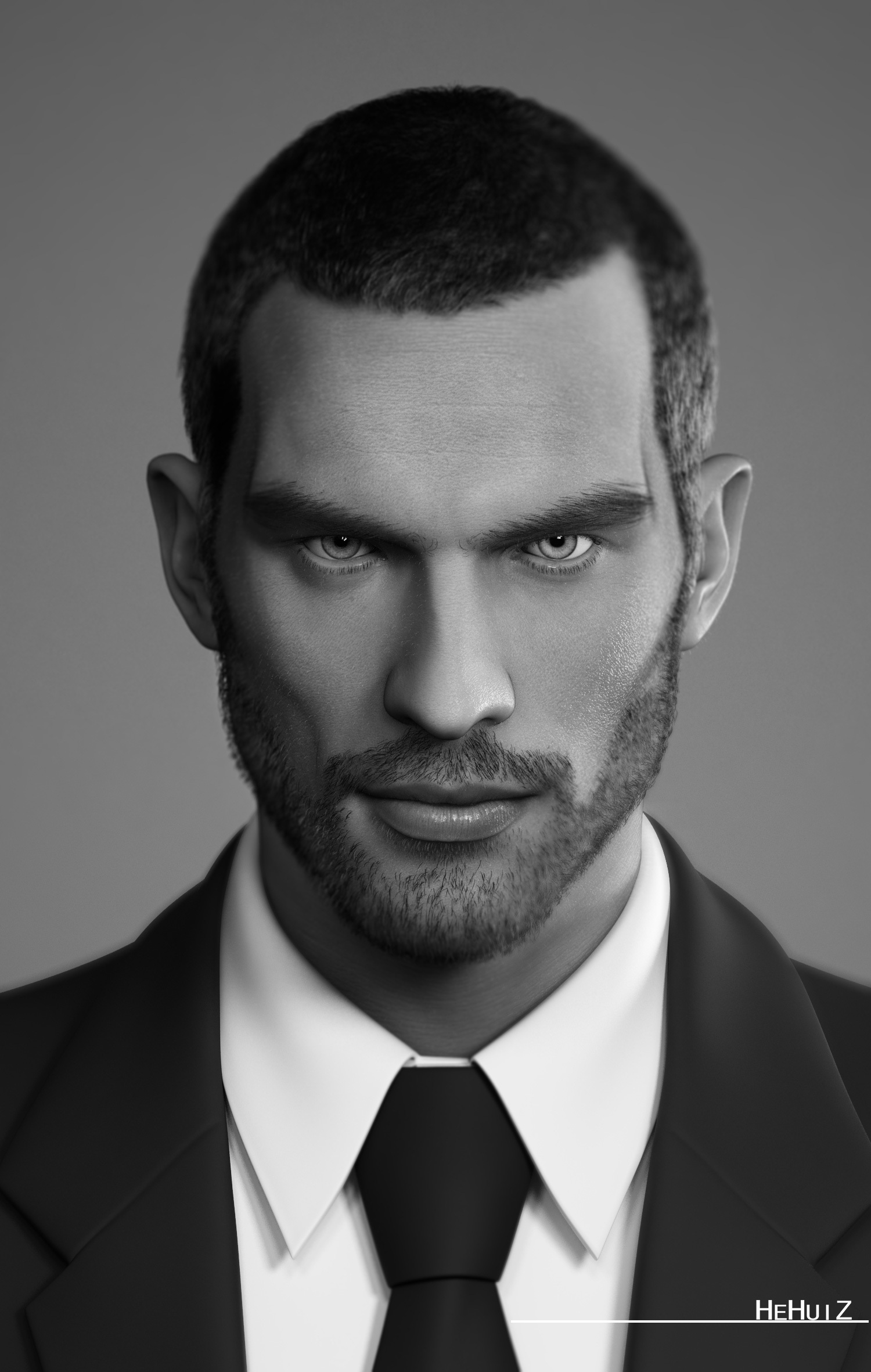 三维人物练习:艾德.斯克林(亡命速递4男主)