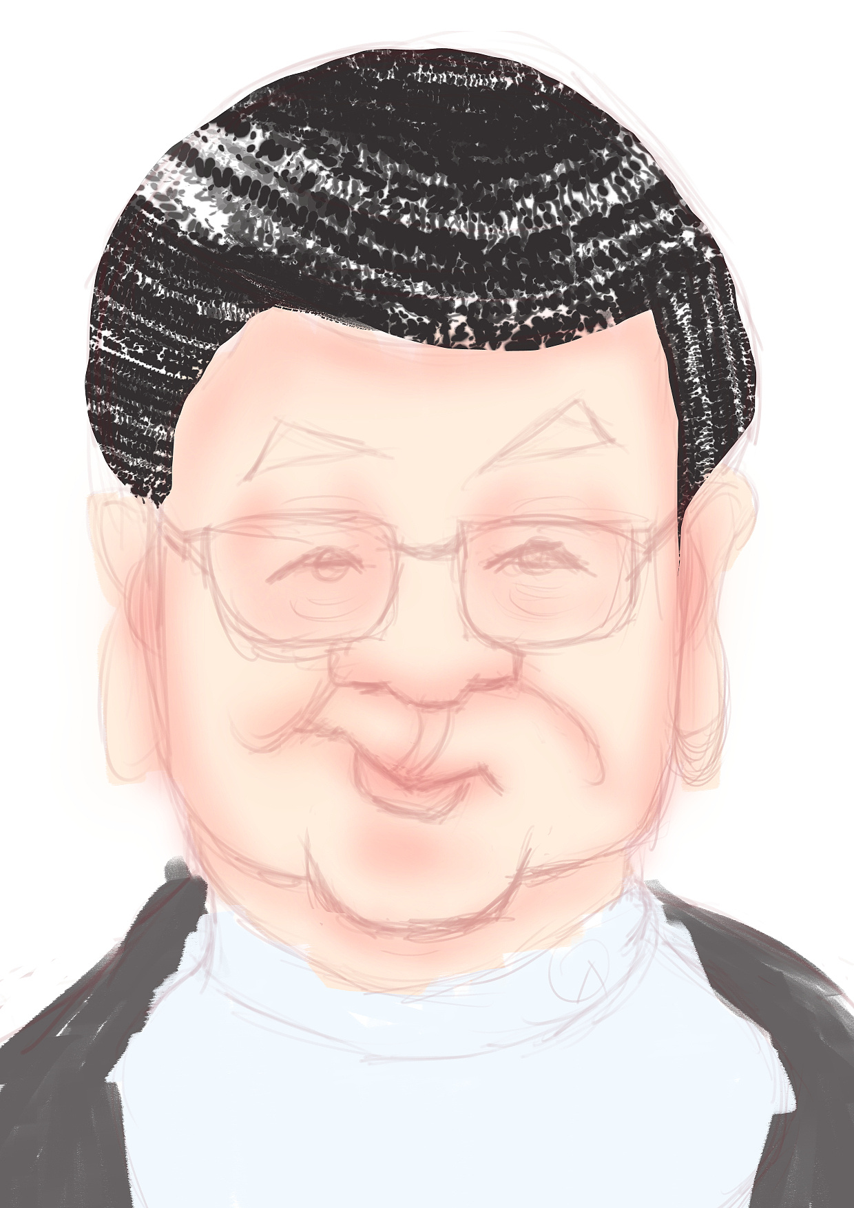 漫画家徐鹏飞漫像释大强画