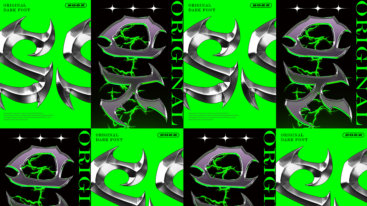 一组暗黑系风格字体