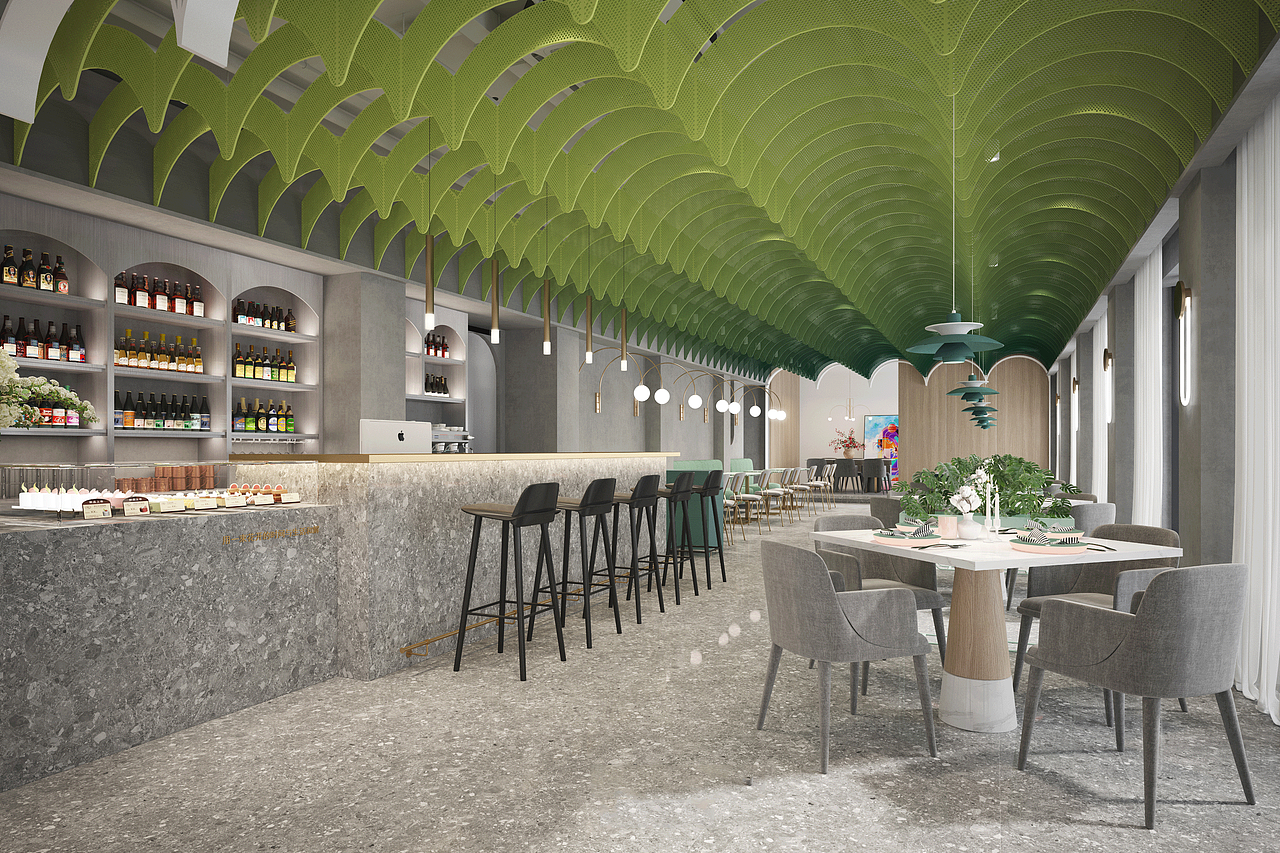 现代--有你餐厅效果图——工装