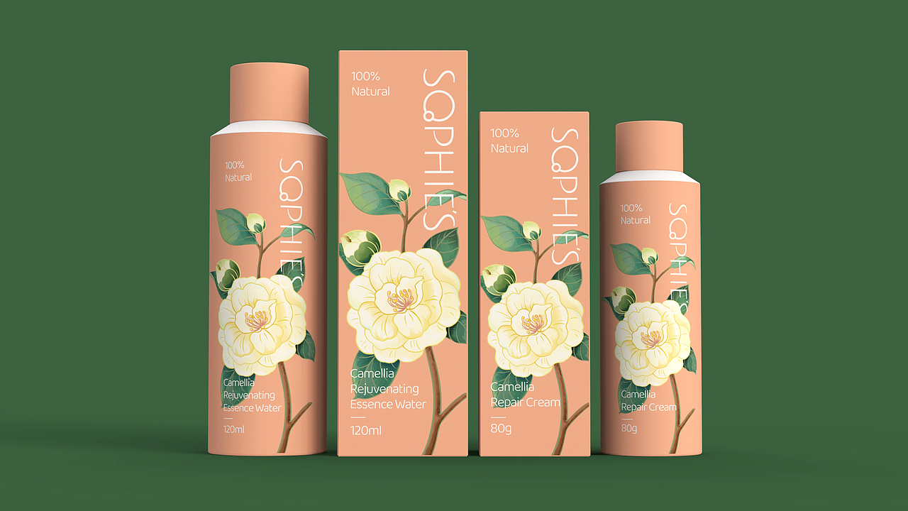 sophie's 护肤品包装设计 | 原创 插画