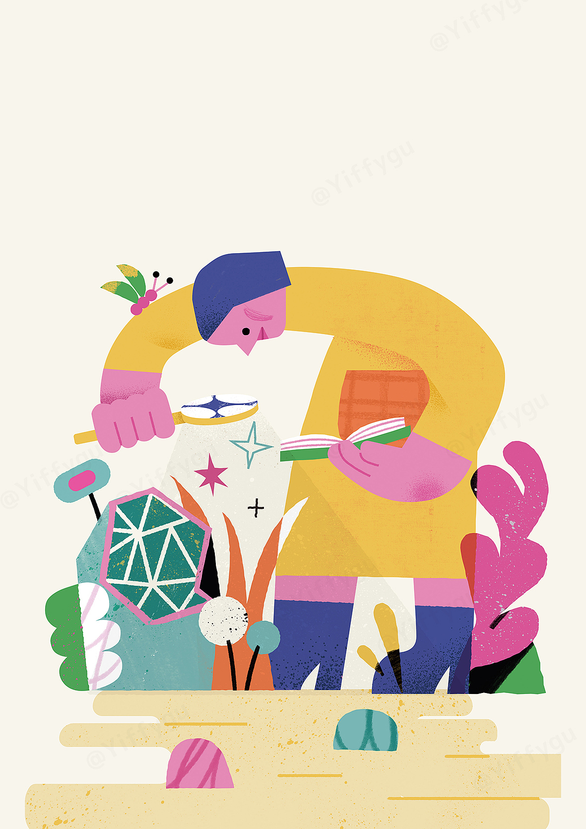 春日实验室 Yiffy x 不熟书展（图ZMzAzNTg0Mzg0） - 艺术插画 - 站酷设计师YiffyGu原创素材 - 站酷ZCOOL