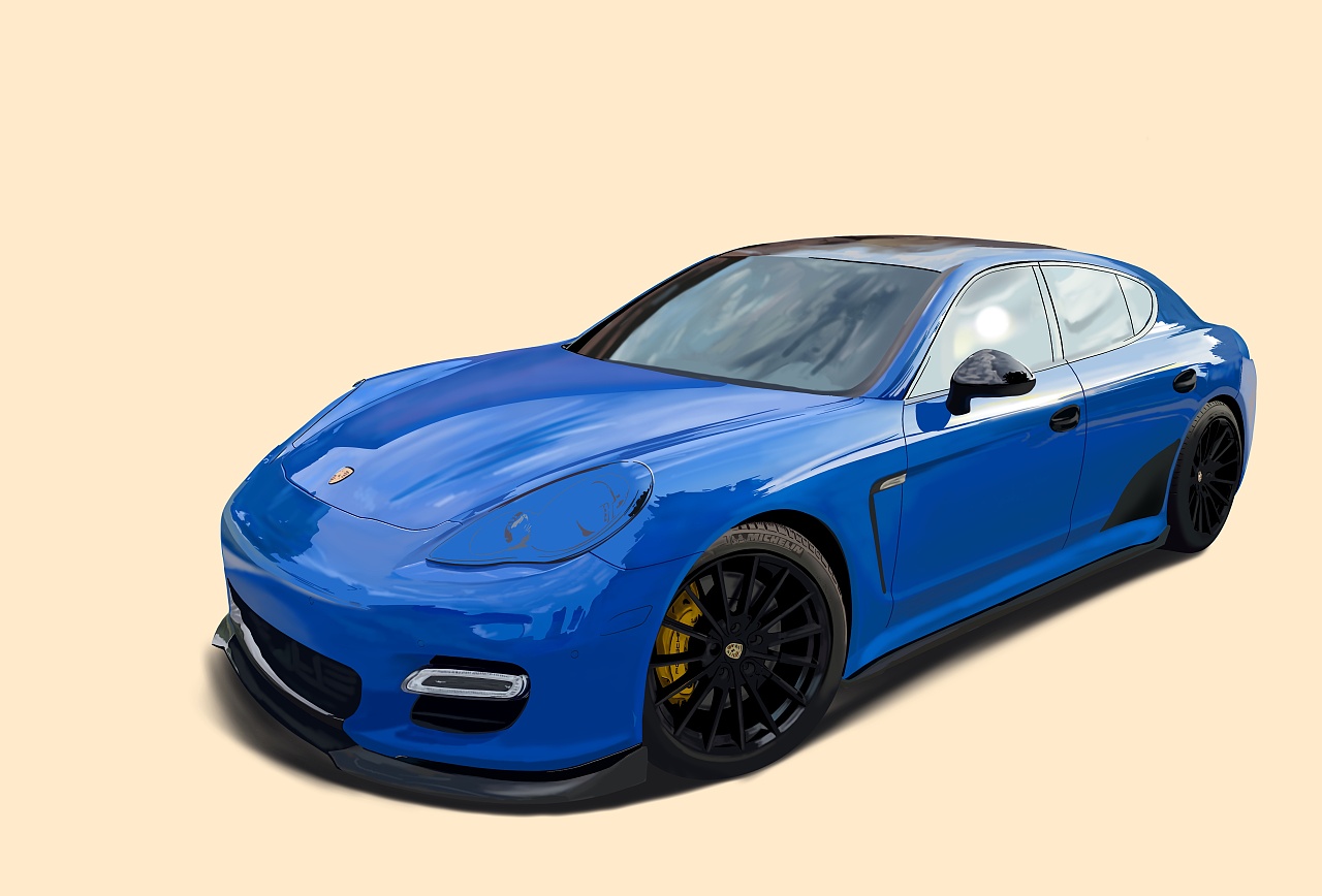 汽车手绘保时捷帕拉梅拉