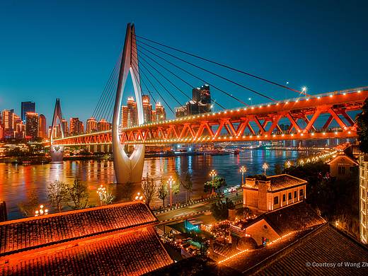 重庆夜景摄影-东水门大桥