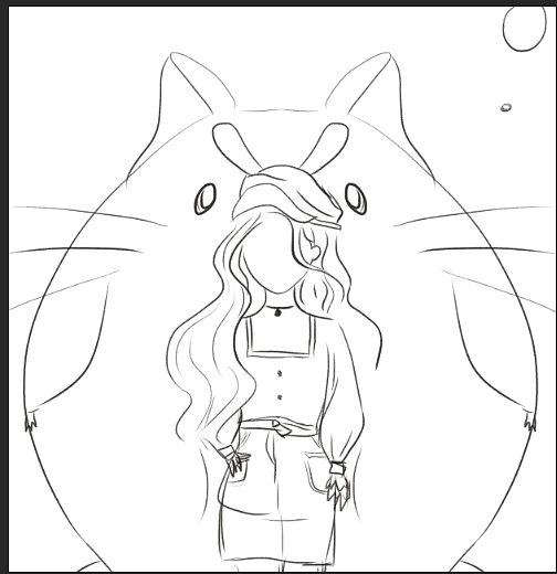 胖胖的宠物与奇奇怪怪搭配的女孩