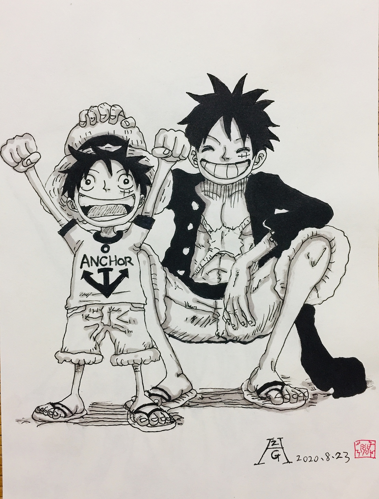 《海賊王八月份手繪臨摹》（图ZMjI0MDMxODY4） - 单幅漫画 - 站酷设计师Jackie祝少原创素材 - 站酷ZCOOL