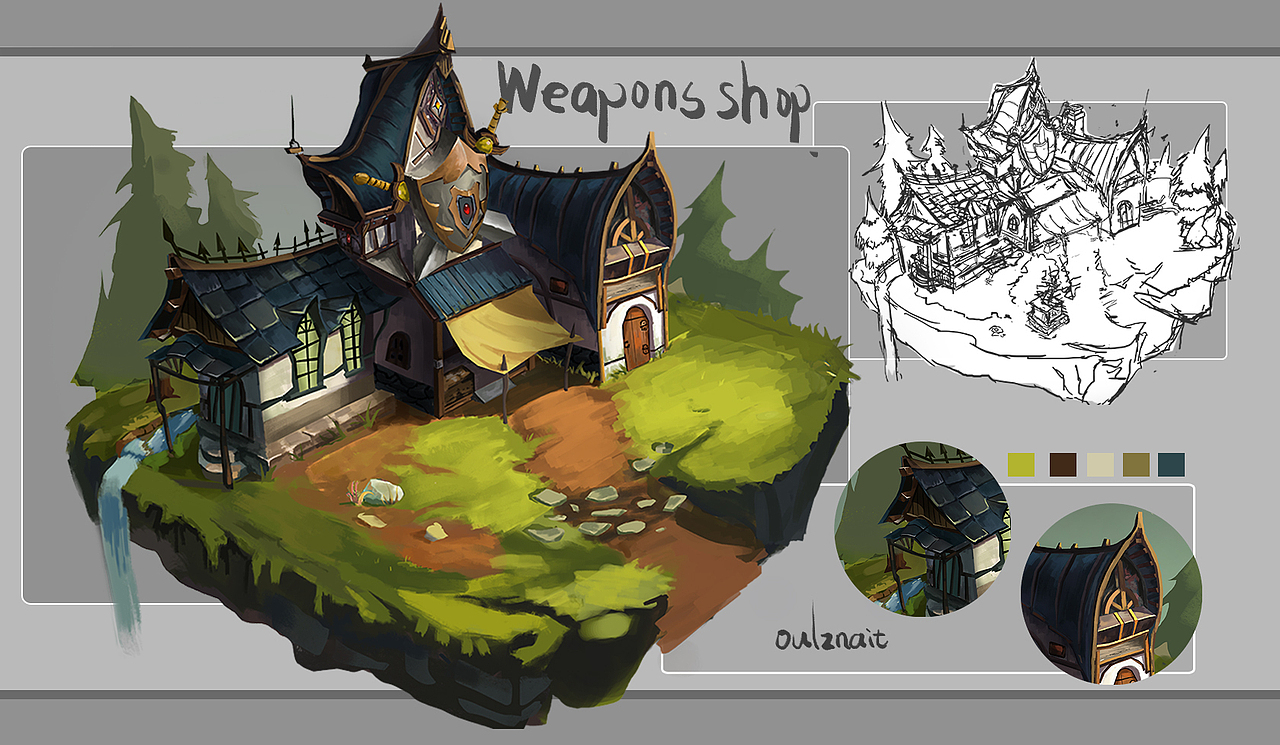 蒙奇武器店（图ZMTQ4NzMxMjI4） - 游戏原画 - 站酷设计师oulznait原创素材 - 站酷ZCOOL
