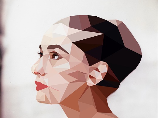 lowpoly风格,奥黛丽赫本头像