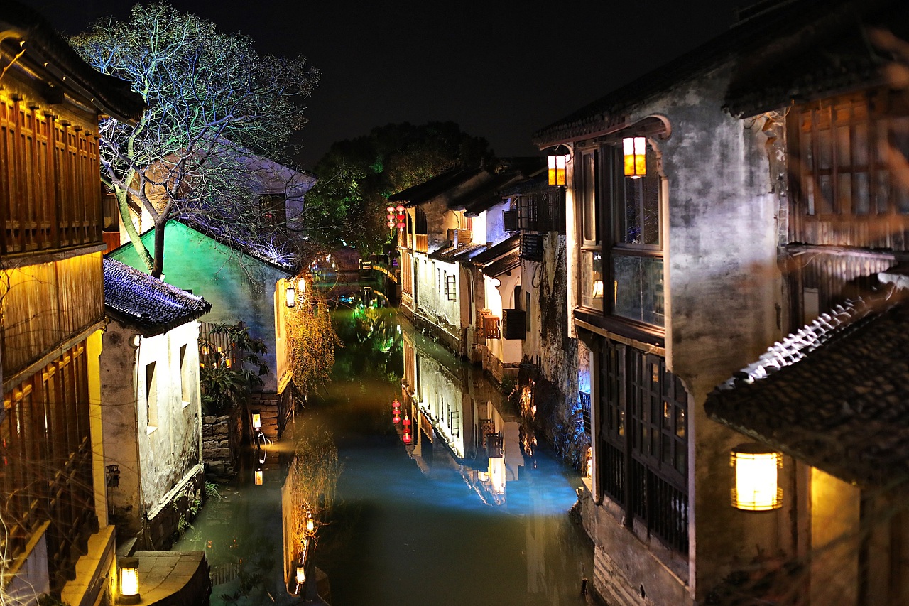 2021周庄古镇夜景